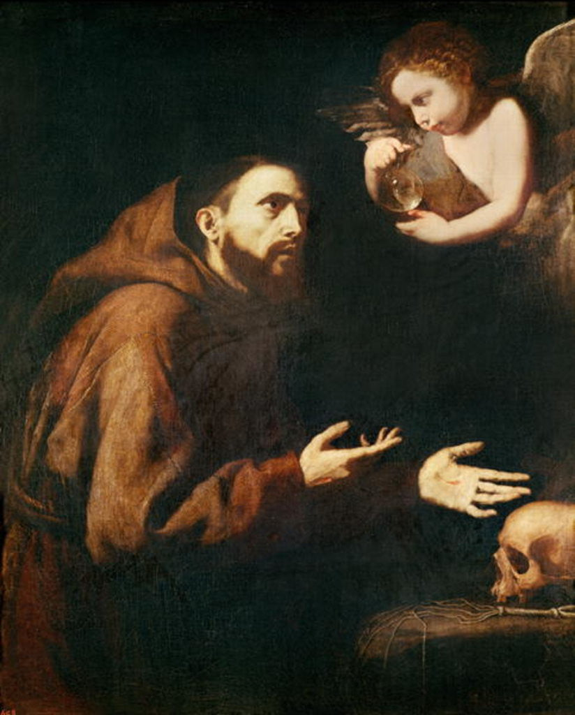 Detail of Vision of St. Francis of Assisi by Jusepe de Ribera