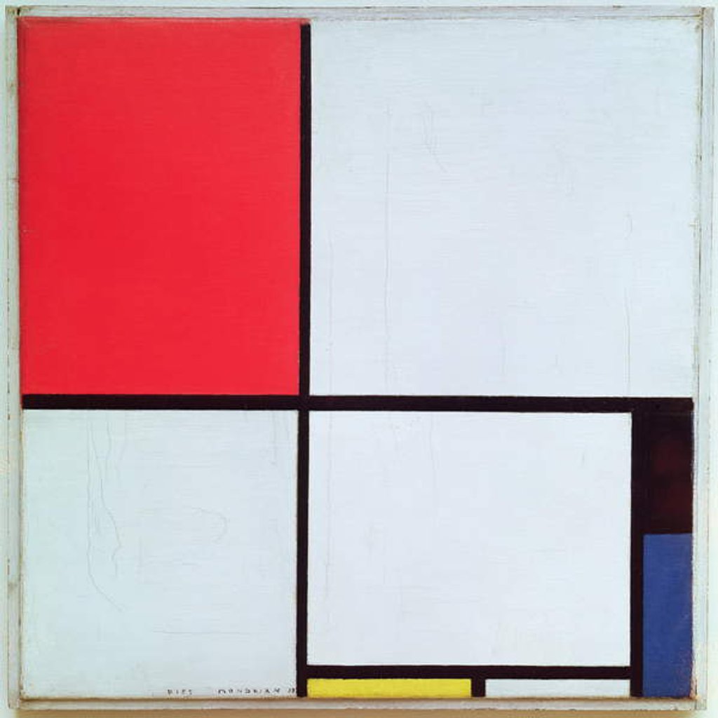 Detail of Composition with Red, Black, Blue and Yellow, 1928 by Piet Mondrian