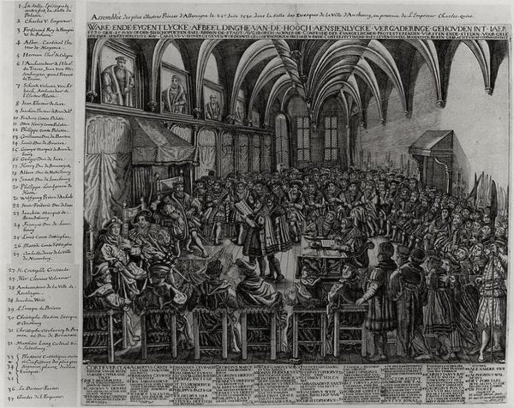 Detail of Assembly of the Most Illustrious Princes of Germany, in the Bishop's Hall, Augsbourg, in the Presence of Charles V on 25th June 1530 by German School
