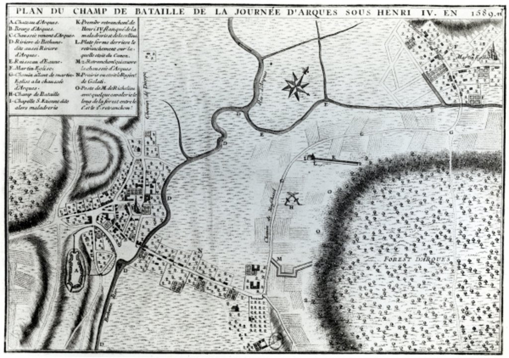 Detail of Field Plan for the Battle of Arques by French School