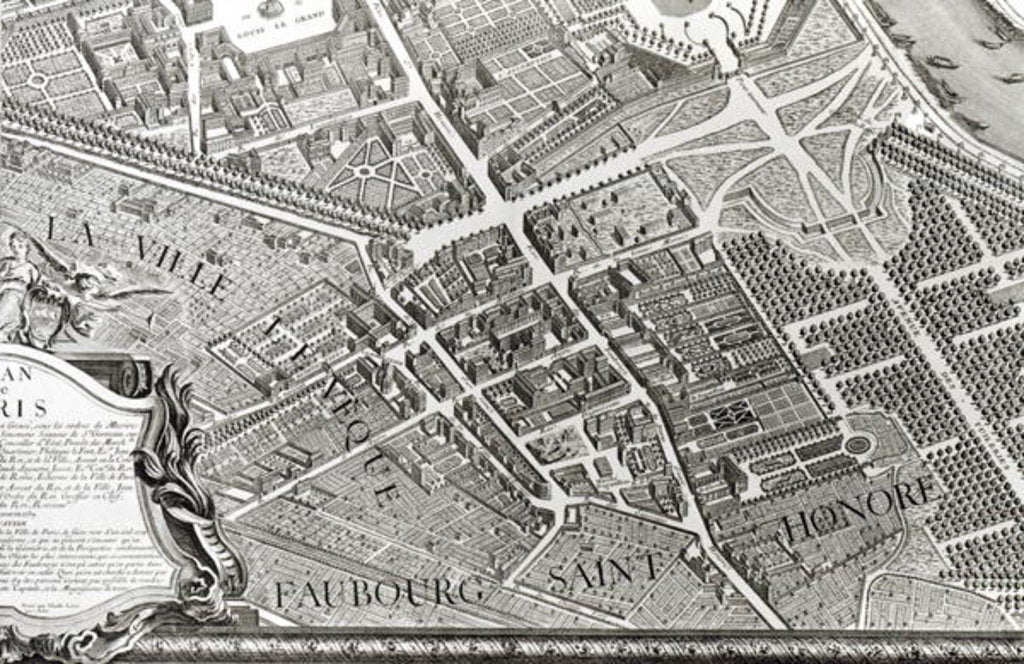 Detail of Plan of Paris, known as the 'Plan de Turgot', engraved by Claude Lucas by Louis Bretez