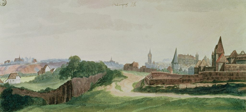Detail of View of Nuremberg, 1496-97 by Albrecht Dürer or Duerer