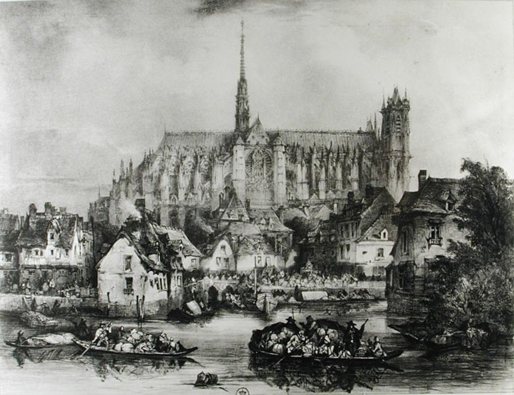 Detail of View of the Cathedral of Notre Dame, Amiens by Eugene Balan