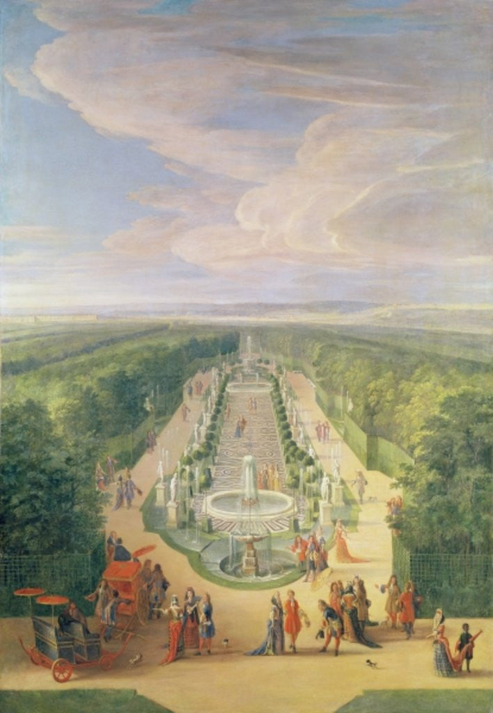 Detail of Perspective View of the Grove from the Galerie des Antiques at Versailles by Jean-Baptiste Martin