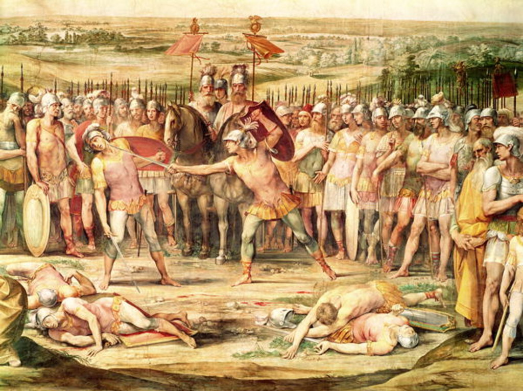 Detail of Battle between the Horatii and the Curiatii by Giuseppe Cesari
