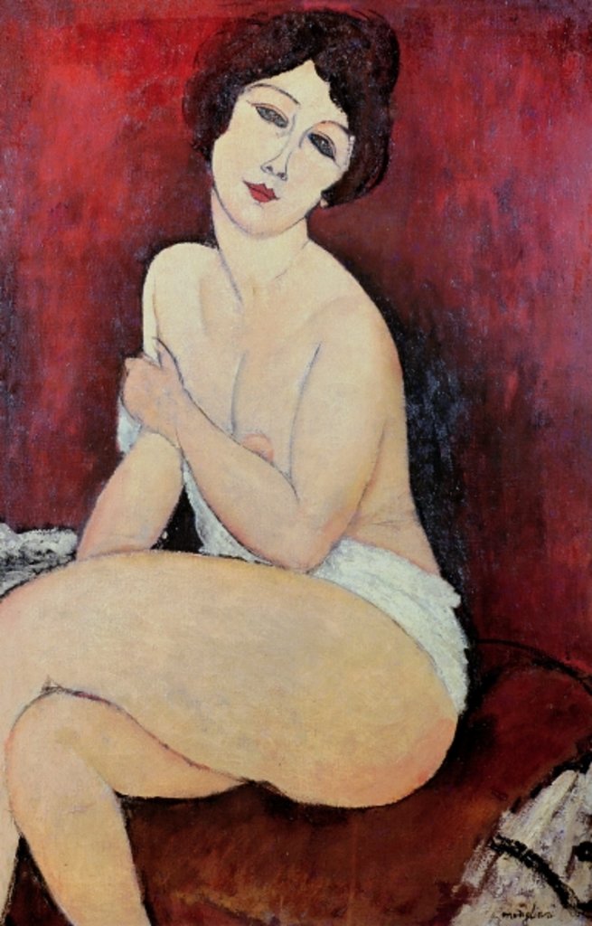 Detail of Large Seated Nude by Amedeo Modigliani