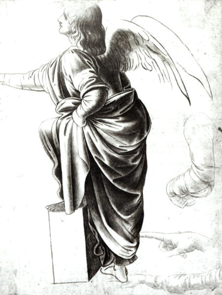 Detail of Study of an Angel by Leonardo da Vinci