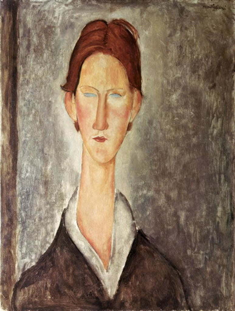 Detail of Portrait of a Student, c.1918-19 by Amedeo Modigliani