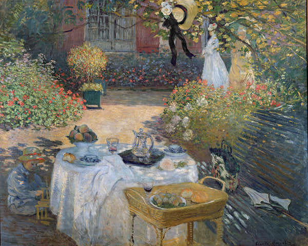 Detail of The Luncheon: Monet's garden at Argenteuil, c.1873 by Claude Monet