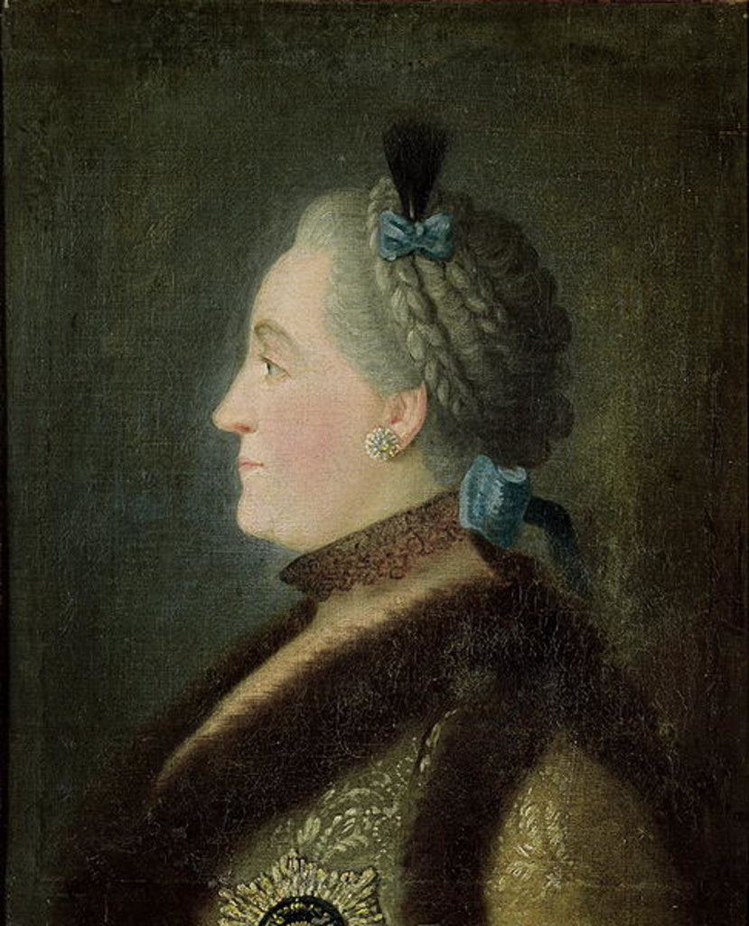 Detail of Portrait of Catherine II of Russia, after a painting by Dimitri Gregorievich Levitsky by Pietro Antonio Rotari