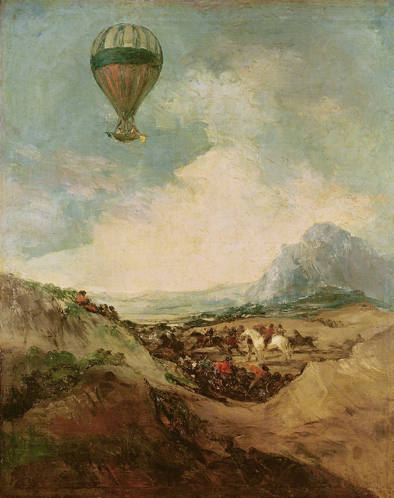 Detail of The Balloon or, The Ascent of the Montgolfier by Francisco Jose de Goya y Lucientes