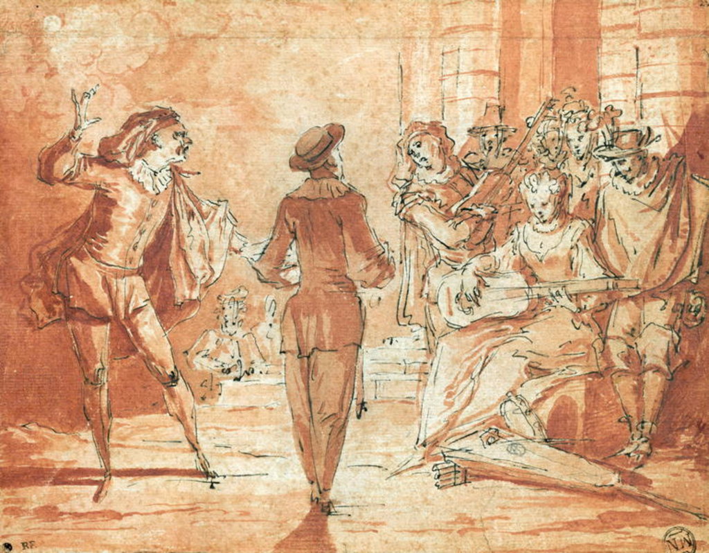 Detail of Theatrical Scene by Claude Gillot