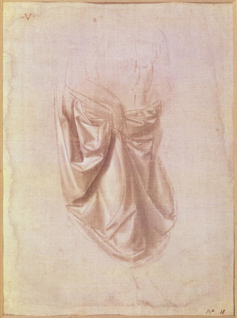 Detail of Drapery study by Leonardo da Vinci