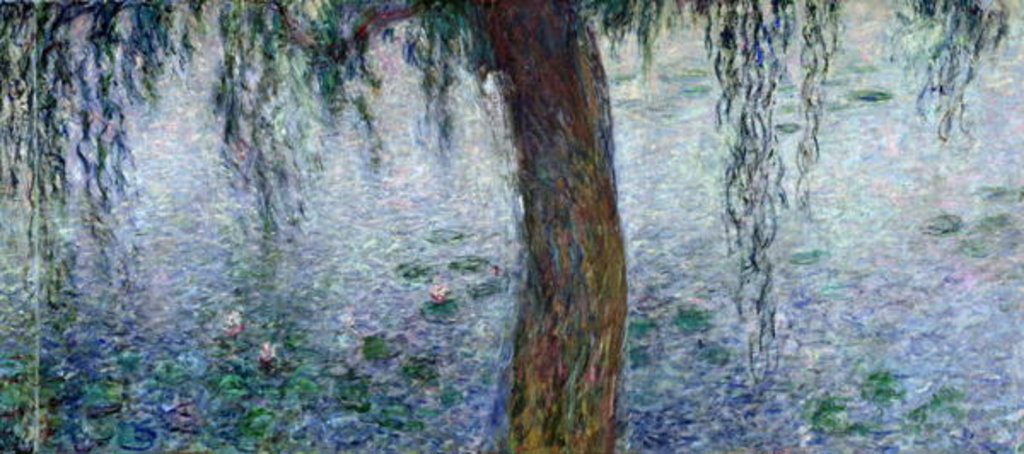 Detail of Waterlilies: Morning with Weeping Willows by Claude Monet