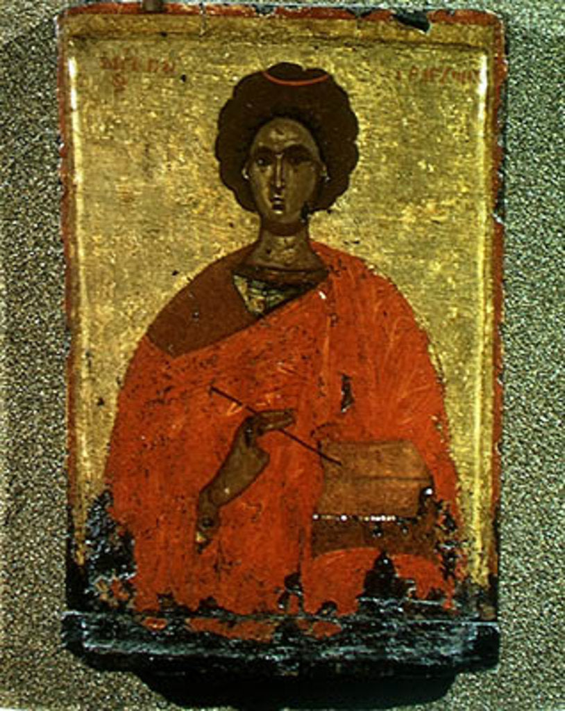 Detail of Icon of St. Pantaleon of Nicomedia by Byzantine