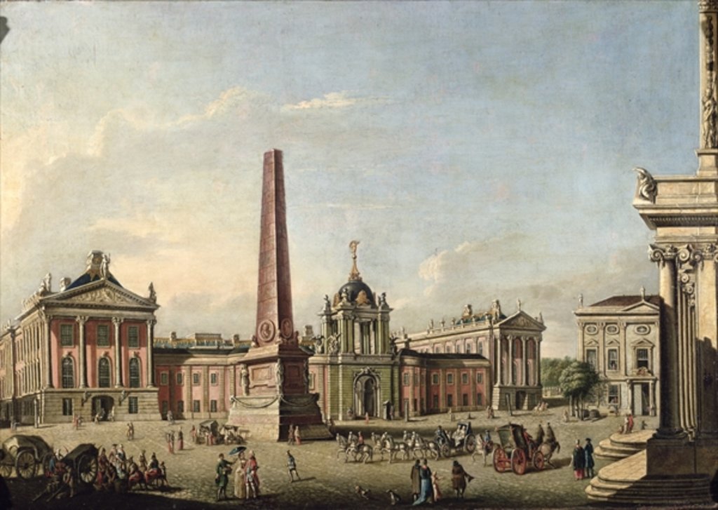 Detail of View of the Old Market and the Front Gate of the Schloss Sanssouci, 1773 by Johann Friedrich Meyer