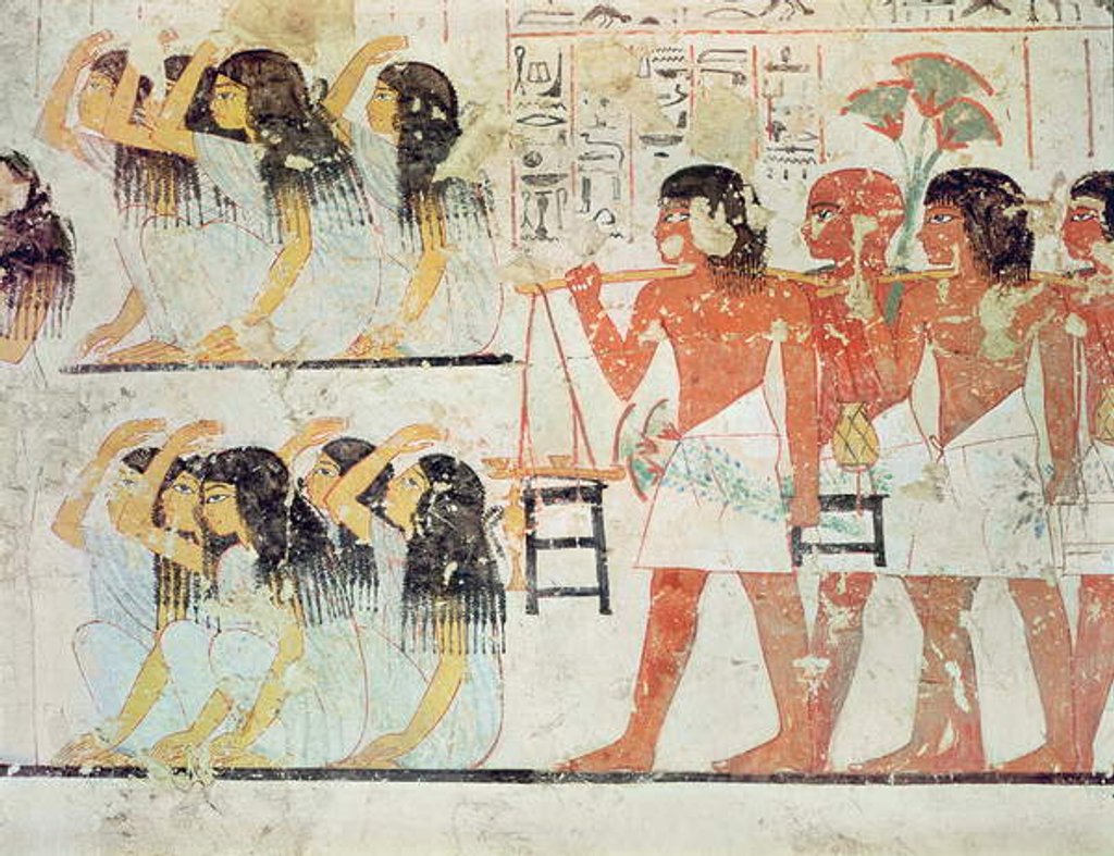 Detail of Group of mourners in the funeral procession of Ramose by Egyptian 18th Dynasty