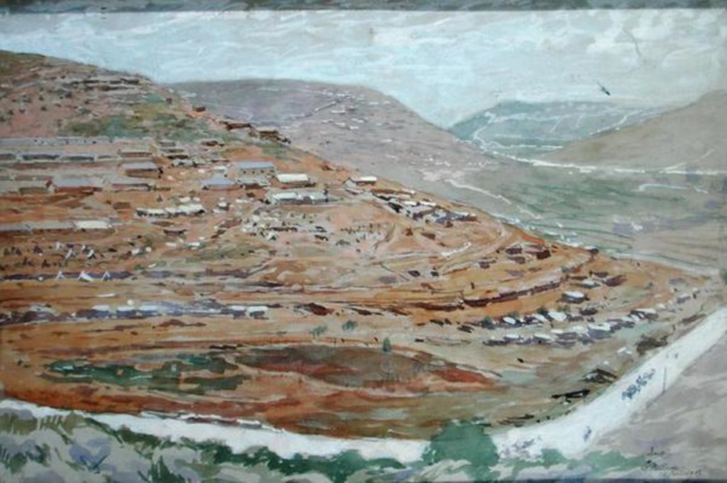 Detail of Encampment of Allied Soldiers in the Karst Valley, Slovenia, 16th June 1917 by Georges Bertin Scott