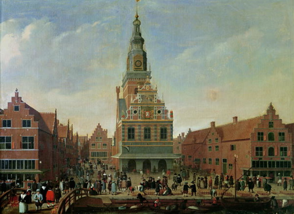 Detail of View of the Weighhouse and the Cheese Market at Alkmaar by Dutch School