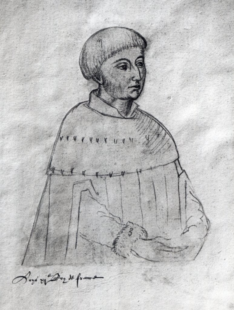 Detail of Portrait of Louis XI from the 'Recueil d'Arras' by Flemish School