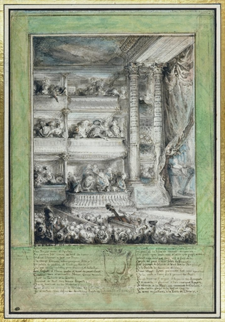 Detail of The Crowning of Voltaire at the Theatre Francais by Gabriel de Saint-Aubin