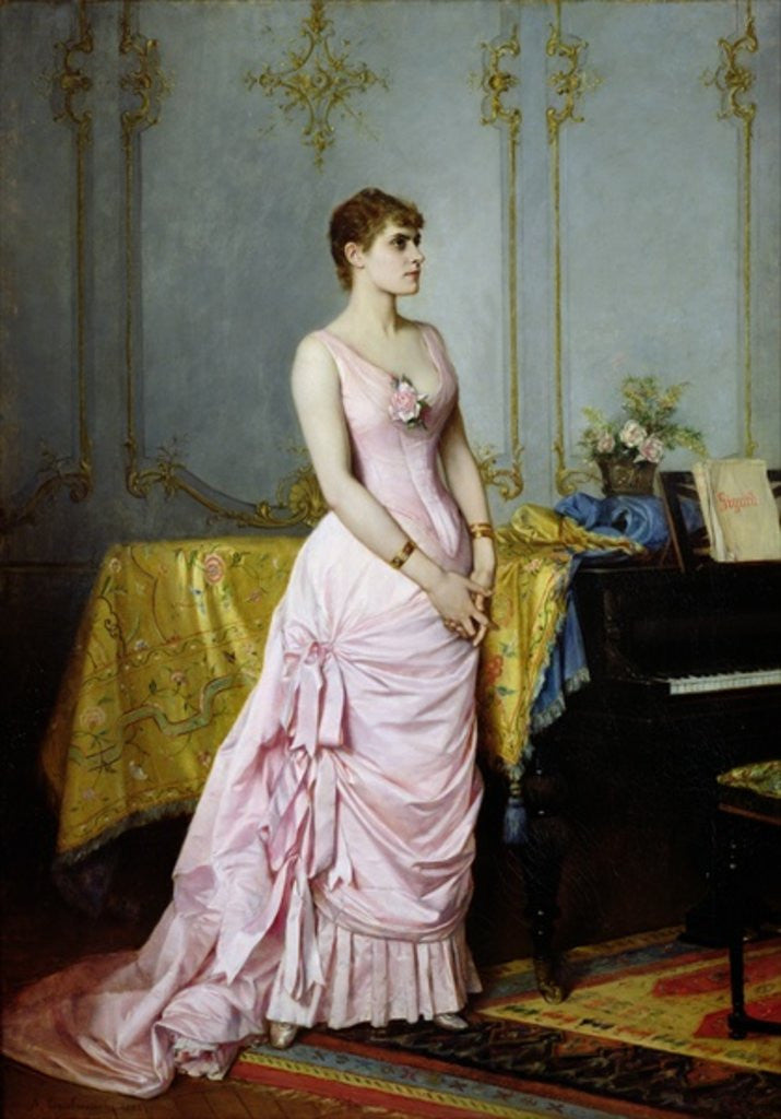 Detail of Portrait of Rose Caron by Auguste Toulmouche