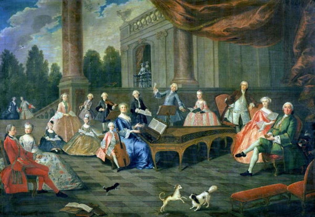 Detail of A Family Concert at Chateau Renescure by French School