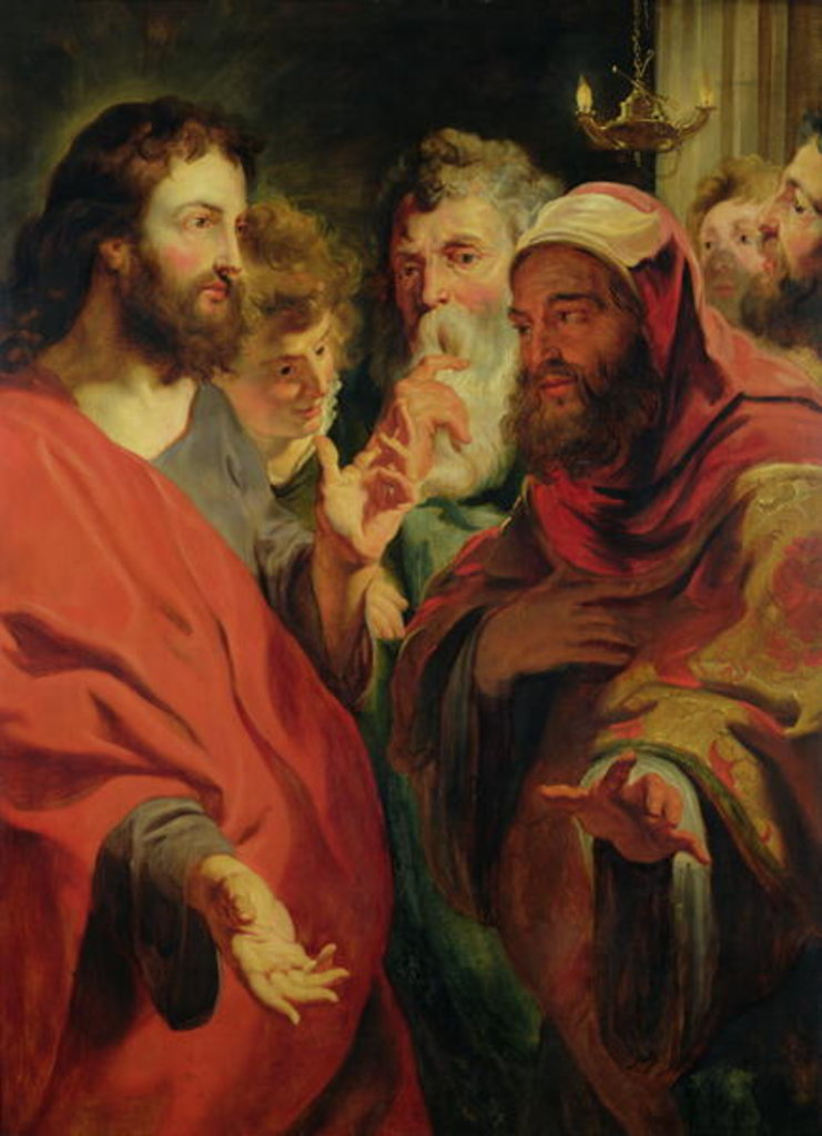 Detail of Christ Instructing Nicodemus by Jacob Jordaens