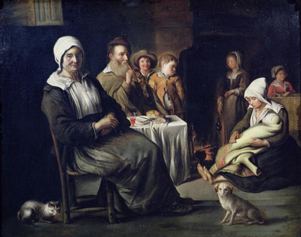 Detail of The Family Meal by Le Nain Brothers