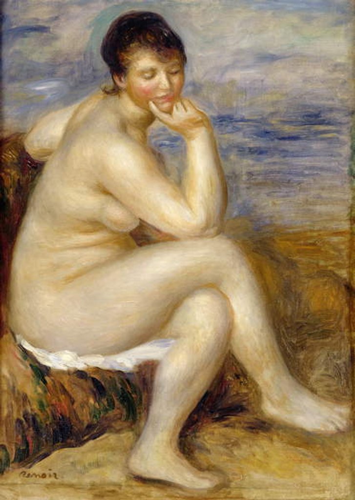 Detail of Bather Seated on a Rock, 1882 by Pierre Auguste Renoir