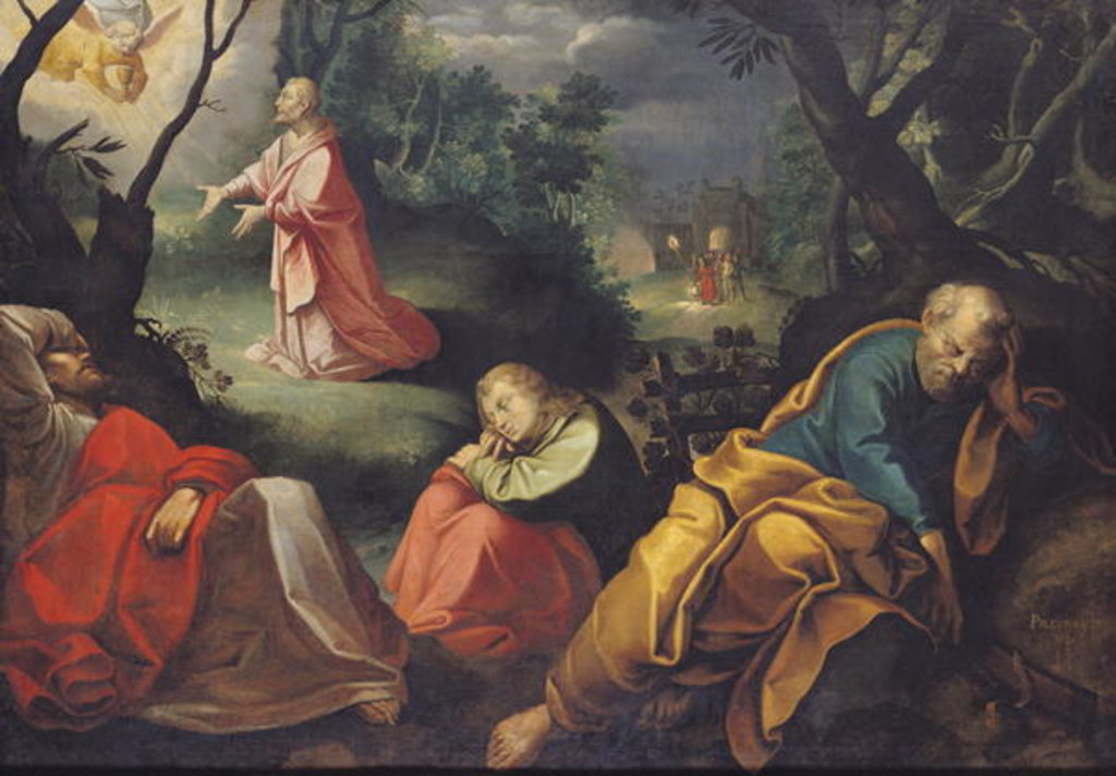 Detail of Christ in the Garden of Olives, 1625 by Jeremie Le Pilleur