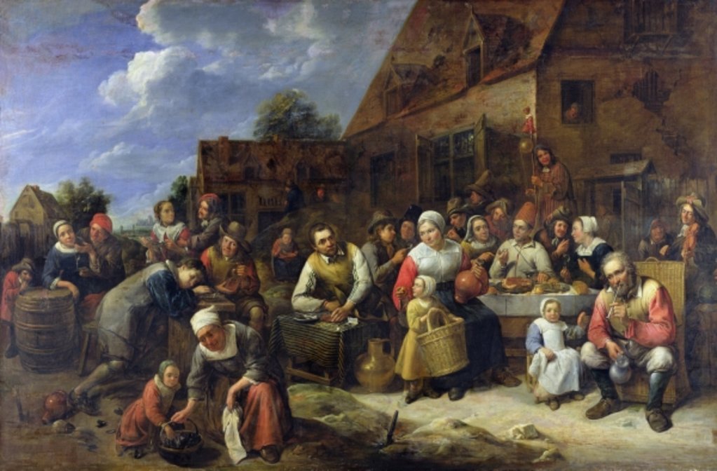 Detail of A Village Banquet by Gillis van Tilborgh