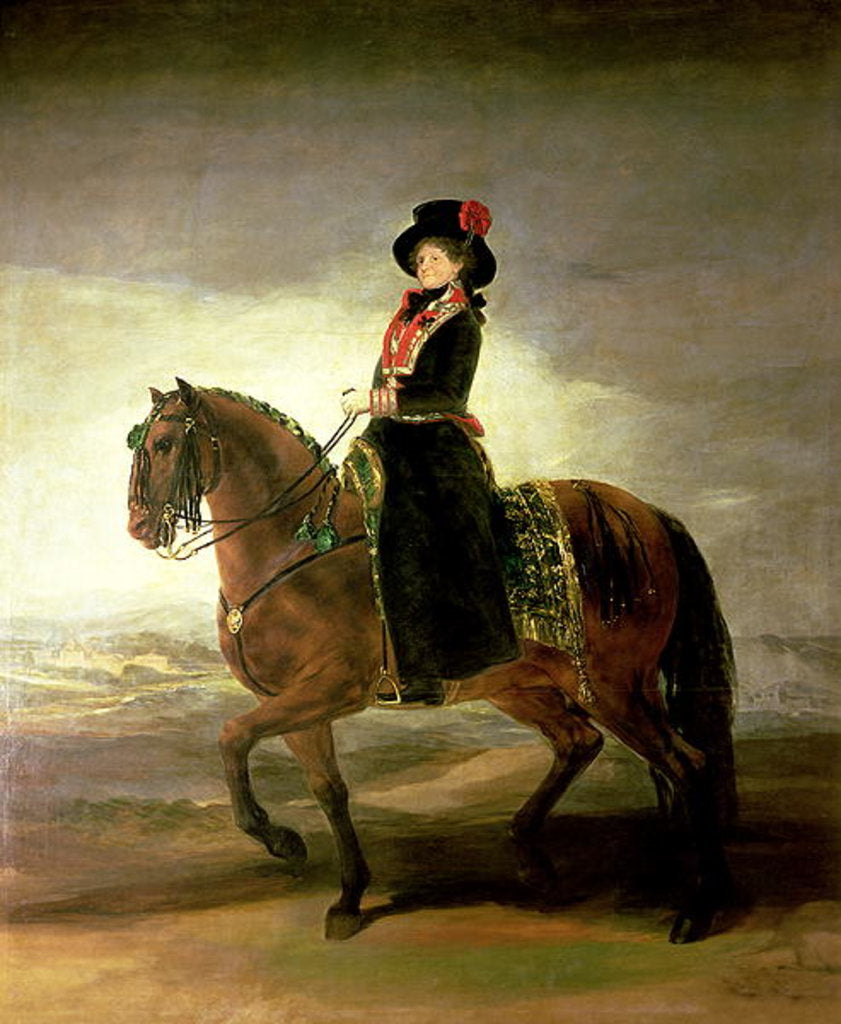 Detail of Equestrian portrait of Queen Maria Luisa, wife of King Charles IV of Spain by Francisco Jose de Goya y Lucientes