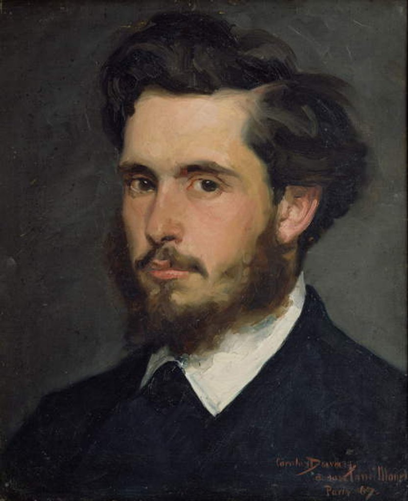 Detail of Portrait of Claude Monet 1867 by Charles Emile Auguste Carolus-Duran