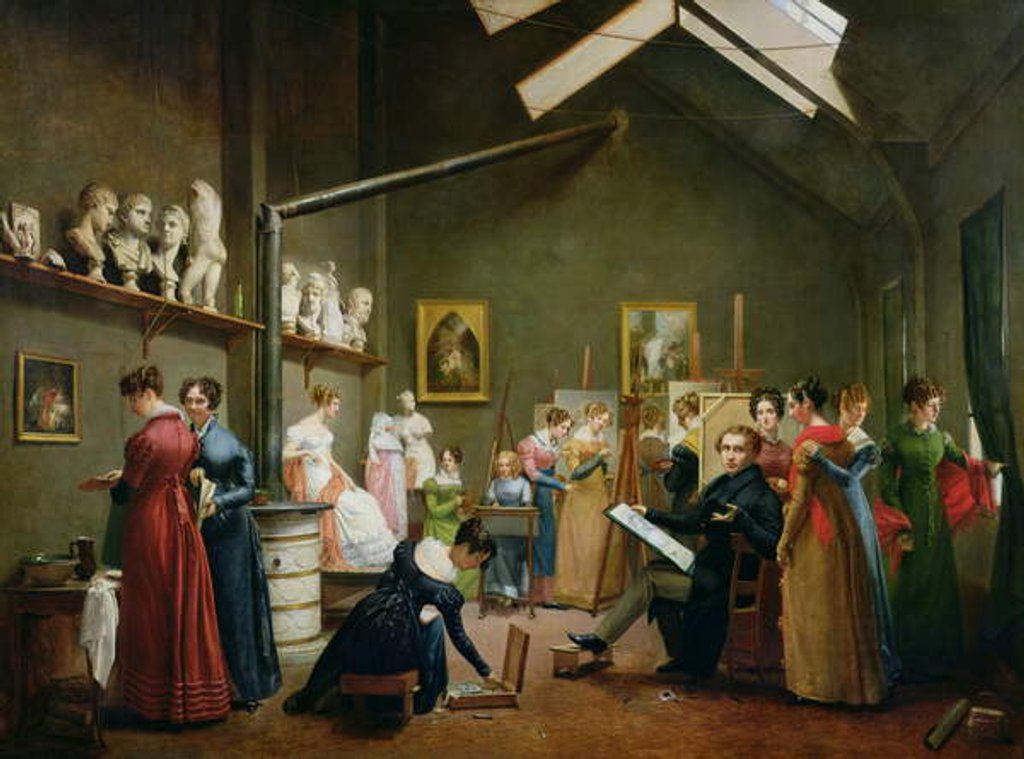 Detail of Interior of Alexandre Denis Abel de Pujol's Studio by Adrienne-Marie Grandpierre-Deverzy