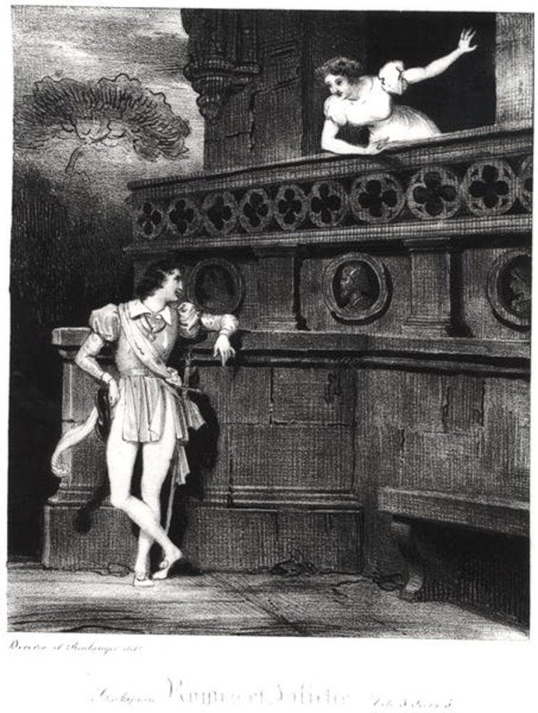 Detail of Scene from Act III of 'Romeo and Juliet' by William Shakespeare by Achille (after) Deveria