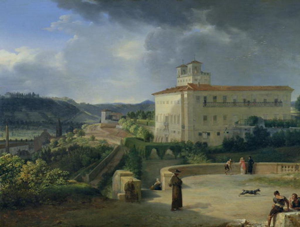 Detail of View of the Villa Medici, Rome by Nicolas Antoine Taunay