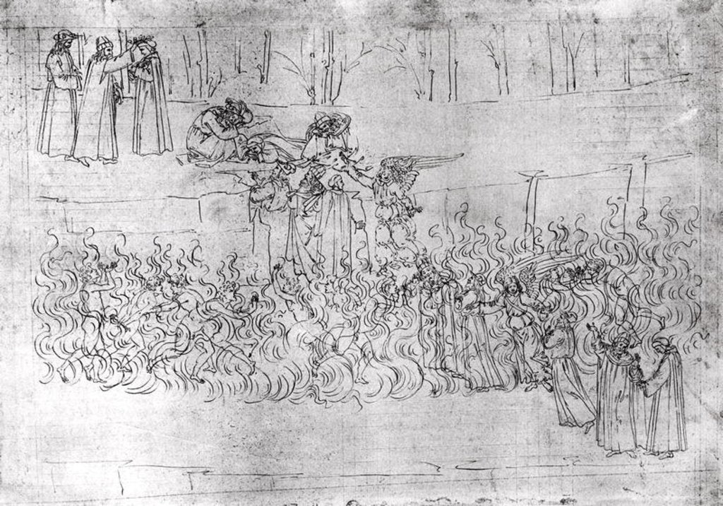 Detail of Purgatory by Sandro Botticelli