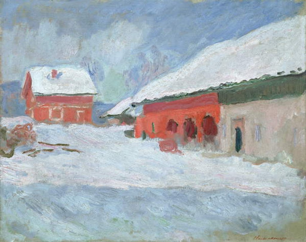 Detail of Norway, Red Houses at Bjornegaard, 1895 by Claude Monet