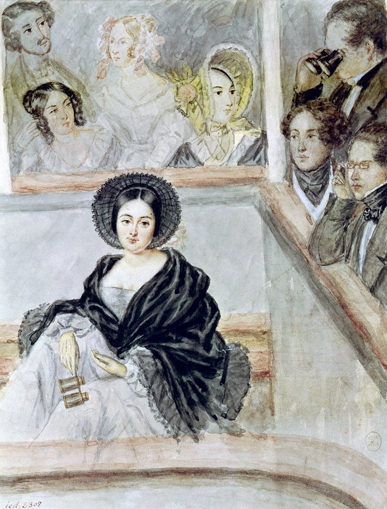 Detail of Marie Duplessis at the Theatre by Camille-Joseph-Etienne Roqueplan