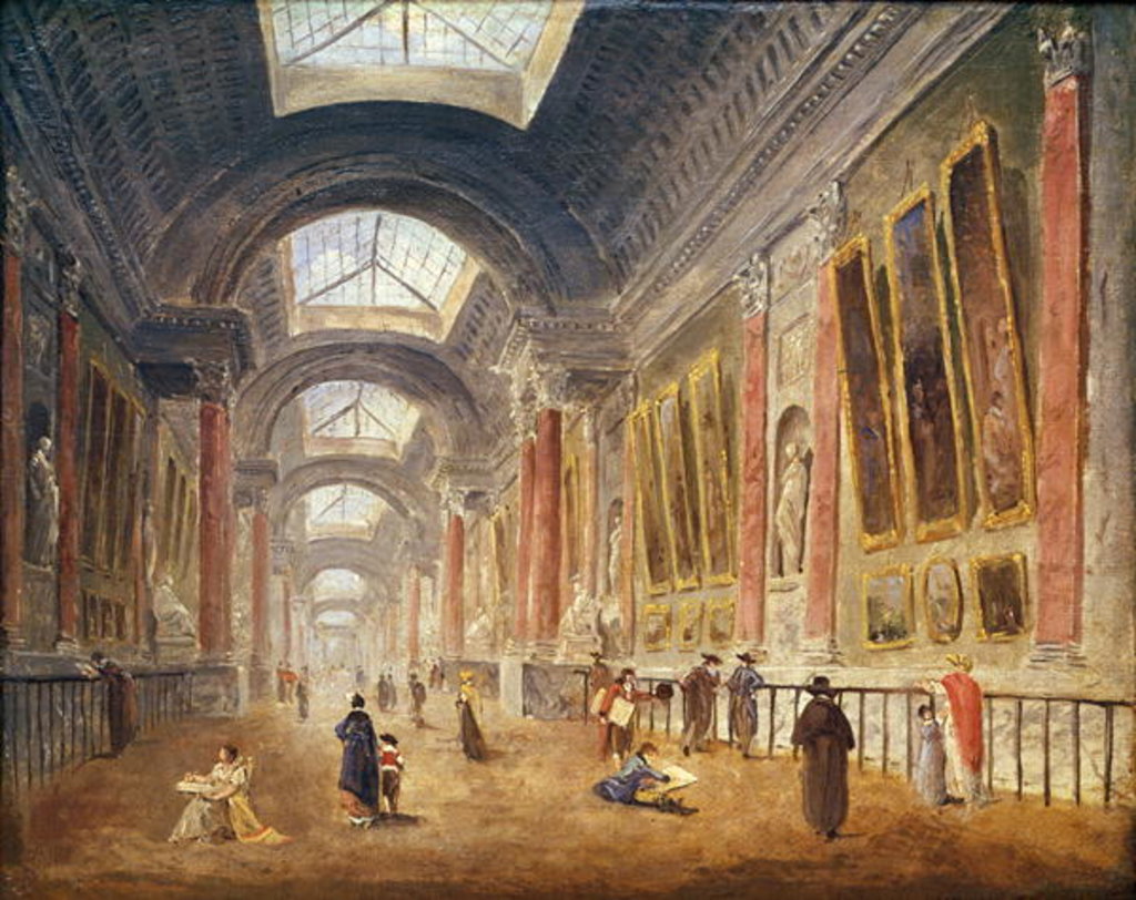 Detail of The Grande Galerie of the Louvre by Hubert Robert