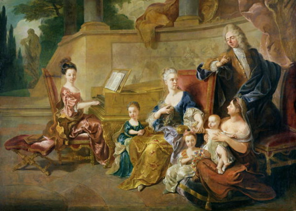 Detail of The Franqueville Family, 1711 by Francois de Troy