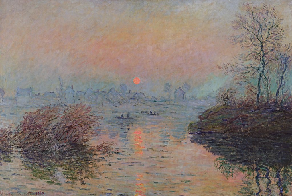 Detail of Sun Setting over the Seine at Lavacourt. Winter Effect, 1880 by Claude Monet