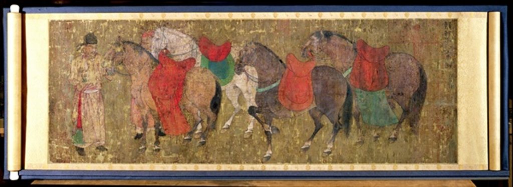 Detail of A Groom with Horses by Han Gan (attr.to)