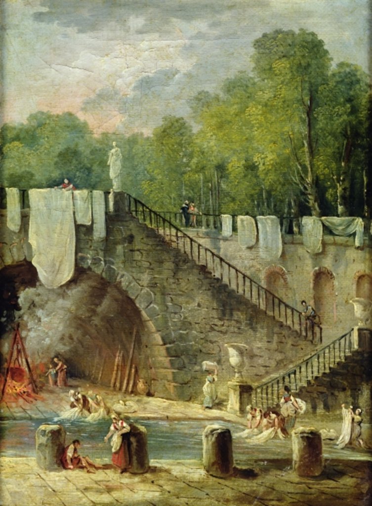 Detail of The Washerwomen by Hubert Robert
