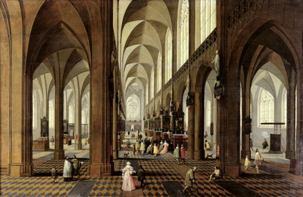 Detail of Interior of Antwerp Cathedral, c.1650 by Pieter the Younger Neeffs