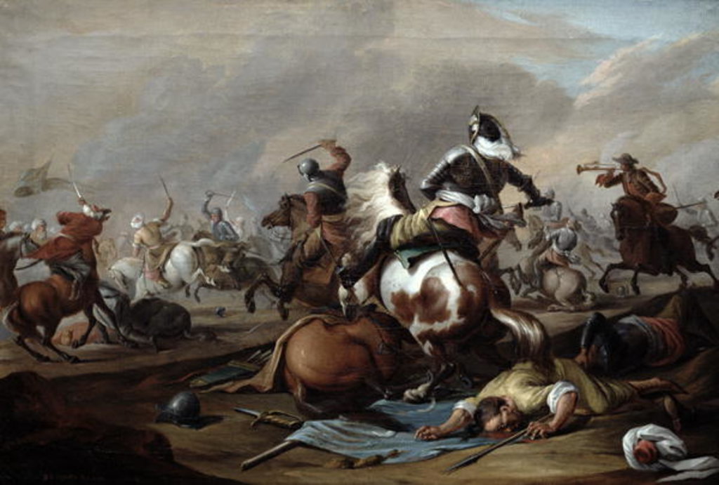 Detail of The Clash of the Cavalry, 1770 by Dirk Langendyk