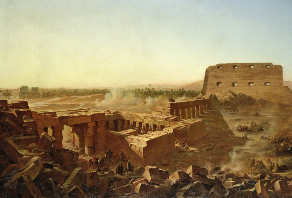 Detail of The Battle at the Temple of Karnak: The Egyptian Campaign by Jean Charles Langlois