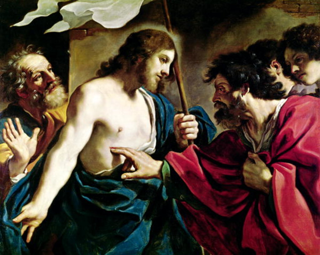 Detail of The Incredulity of St. Thomas by Guercino