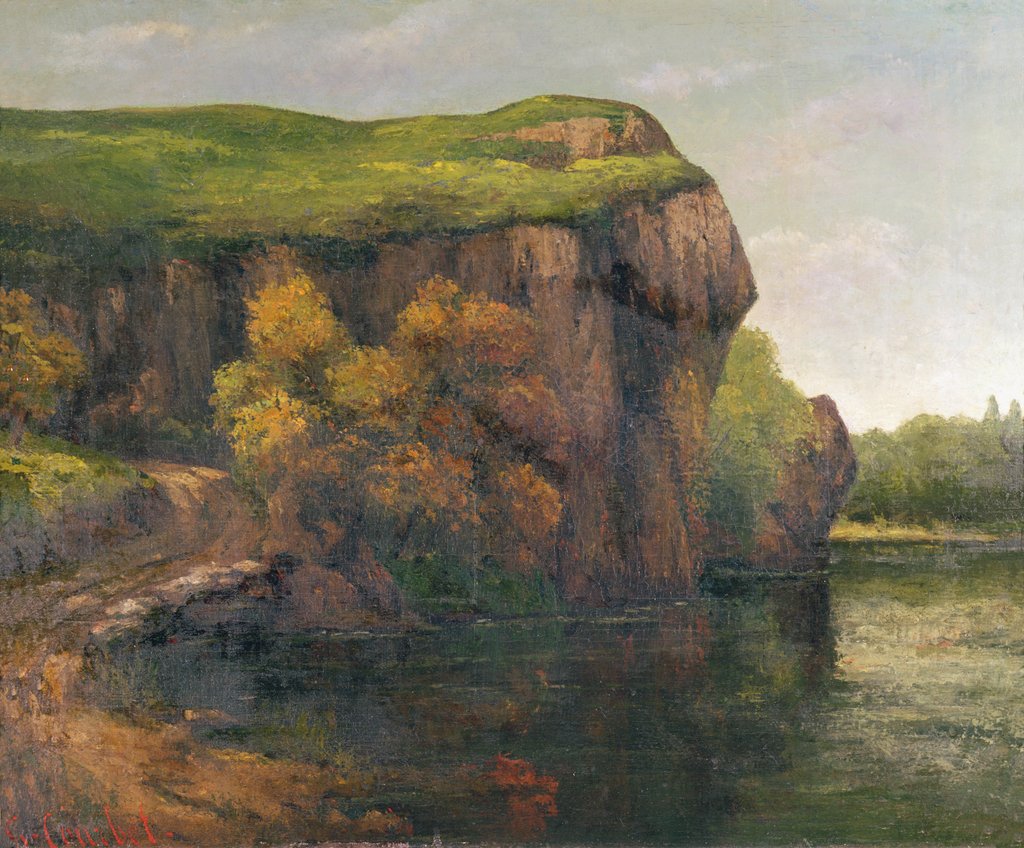 Detail of Rocky Cliffs by Gustave Courbet